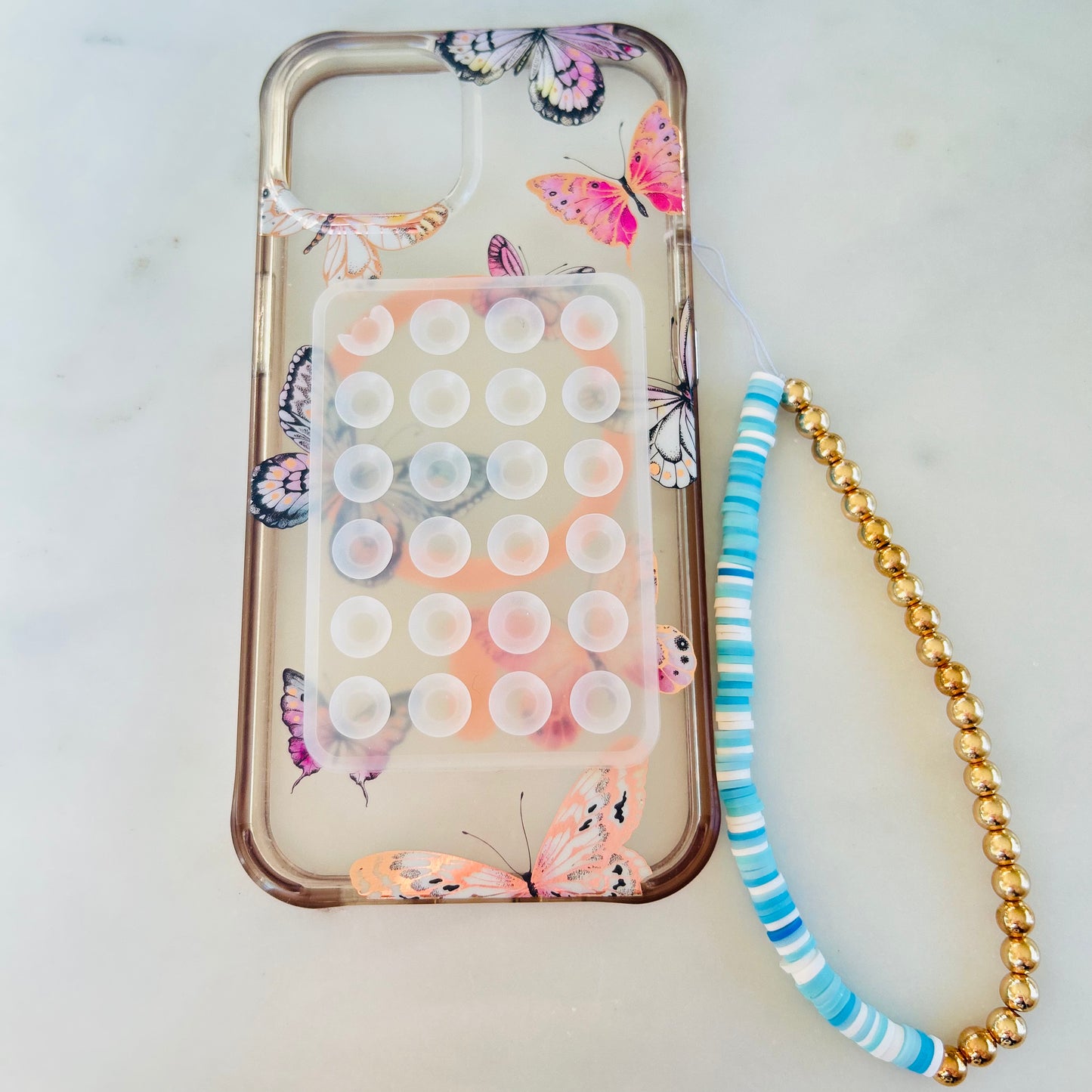 Blue and Gold Phone Charm
